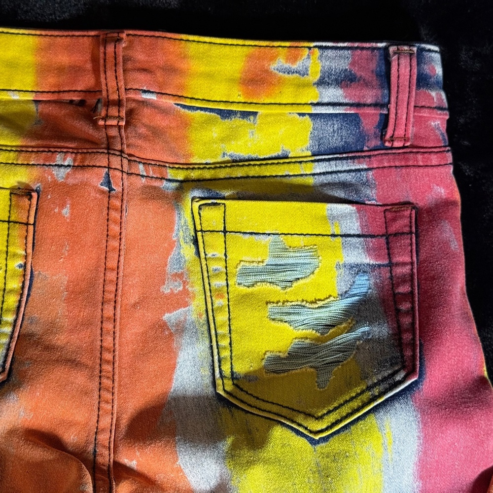 Colorful Painted & Distressed Jeans by Navie -Sz 4